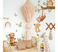 Sticker Mural Balançoire Singe Animal Pour Chambre D'Enfant, Décoration Murale Autocollante 30 * 90 * 2PCS