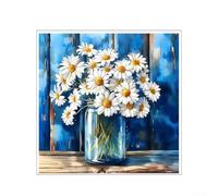 Sticker mural bleu pour marguerite 29,5 cm imperméable PVC décor bleu