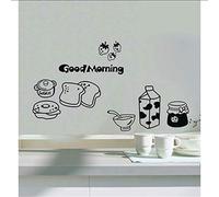Sticker Mural Bonjour Petit Déjeuner Combinaison Stickers Muraux Chaleureuse Famille Salle À Manger Cuisine Réfrigérateur Autocollants Muraux Décoratifs