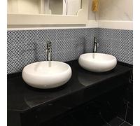 Sticker Mural Carrelage adhésif Cuisine Salle de Bain - 24 Stickers Carreaux DE Ciment AZULEJOS Magda - 24stickers10x10cm