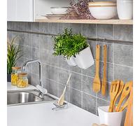 Sticker Mural Carrelage adhésif Cuisine Salle de Bain - 24 STICKERS CARREAUX DE CIMENT BÉTON CIRÉ - 24stickers15x15cm