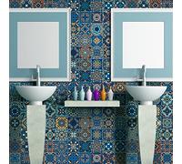 Sticker Mural Carrelage adhésif Cuisine Salle de Bain - 24 Stickers CARRELAGES AZULEJOS Domenica - 24stickers15x15cm