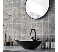 Sticker Mural Carrelage adhésif Cuisine Salle de Bain - 24 Stickers CARRELAGES MARBRE Gris DE Obidos - 24stickers10x10cm