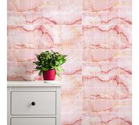 Sticker Mural Carrelage adhésif Cuisine Salle de Bain - 24 Stickers CARRELAGES MARBRE Rose DE Punta CANA - 24stickers10x10cm