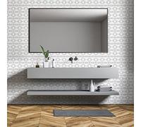 Sticker Mural Carrelage adhésif Cuisine Salle de Bain - 60 Stickers Carreaux DE Ciment Effet MARBRE Gris - 60stickers15x15cm