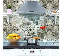 Sticker Mural Carrelage adhésif Cuisine Salle de Bain - 60 Stickers Carreaux DE Ciment MARBRE DE Bondy - 60stickers15x15cm