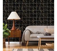 Sticker Mural Carrelage adhésif Cuisine Salle de Bain - 60 Stickers Carreaux DE Ciment MARBRE Noir DE Florence - 60stickers15x15cm