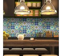Sticker Mural Carrelage adhésif Cuisine Salle de Bain - 9 Stickers CARRELAGES AZULEJOS Vintage ARABESQUES - 9stickers10x10cm