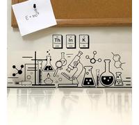 Sticker mural chimie, science, pensée, salle de classe, école, enseignement, expérience, laboratoire, autocollant mural inspirant, décoration d'art en vinyle