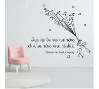 Sticker Mural - Citation Fais de ta vie un rêve - 3617689642604 - Noir - 67x78 cm