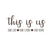 Sticker mural citation familiale C'est nous, notre vie, notre histoire, notre maison Sticker mural Peintures murales avec amour il est à la maison-S-24x57cm-Coffee