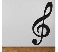 Sticker Mural Clef de Sol Décoration de Salle de Musique Créer une Ambiance Artistique avec Sticker Mural Amovible Noir 44x91cm
