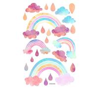 Sticker mural coloré en forme de nuages arc-en-ciel pour chambre d'enfant