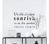 sticker mural de décoration murale Un jour sans sourire est un jour perdu. vinyle décoratif est l'espagnol. Homeroom Décoration sticker décoratif Bureau Boutique Chambre.