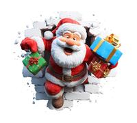 Sticker mural de Noël - Autocollant mural festif réutilisable, design visuel 3D, amovible | Idéal pour les salles de classe, cuisines, appartements, domestiques, salles de classe, entrées