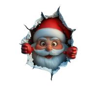 Sticker mural de Noël en papier 3D Père Noël, 25 x 24 cm, décoration de Noël réutilisable pour l'école, la salle de classe, le dortoir, le bureau, le salon