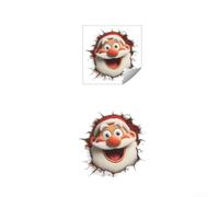 Sticker mural de Noël Père Noël 3D amovible en PVC Décoration pour les vacances d'hiver Convient pour les murs, fenêtres, portes, carreaux et miroirs
