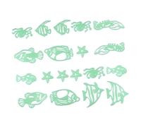 Sticker Mural de Nuit Poissons Tropicaux Lumineux, Lot de 4 Sets