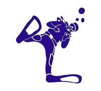 Sticker mural de plongée sous-marine Plongeur océanique Natation Plongée Sticker mural Sports nautiques Autocollant lettres en vinyle Maison Chambre d'enfants-S-38x42cm-Dark Blue