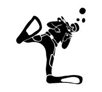 Sticker mural de plongée sous-marine Plongeur océanique Natation Plongée Sticker mural Sports nautiques Autocollant lettres en vinyle Maison Chambre d'enfants-S-38x42cm-Black