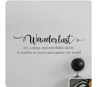 Sticker mural de voyage, décoration murale, noir, 147 x 42 cm