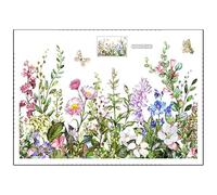 Sticker mural décoratif amusant pour réservoir de toilettes Motif fleurs et papillons