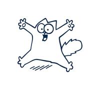 Sticker mural décoratif Motif chat, bleu foncé, 35 x 40 cm