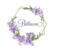 Sticker mural décoratif pour porte de salle de bain Couronne violette