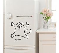 Sticker mural décoratif pour réfrigérateur Motif chat Argenté 35 x 40 cm
