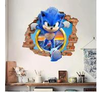 Sticker mural décoratif Sonic, fond mural de dessin animé pour chambre d'enfant