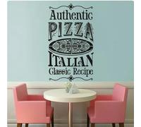 Sticker mural Décoration de magasin de pizza Stickers muraux Affiche murale, noir, 42x71cm