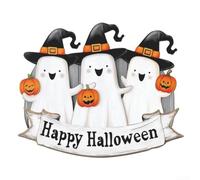 Sticker mural d'Halloween à suspendre pour fête, porte de garage, fantômes et chat, matériau PP imperméable, réutilisable et amovible pour l'intérieur et l'extérieur (B)