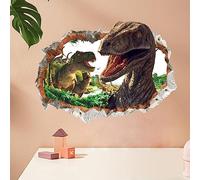 Sticker mural dinosaure 3D pour chambre d'enfant - Trou dans le mur - Sticker mural - Pour chambre à coucher - Chambre d'adolescent - Autocollant mural DIY