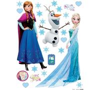 Sticker mural Disney La reine des glaces Anna & Elsa bleu, violet et blanc - 600155 - 65 x 85 cm