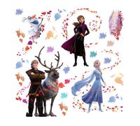 Sticker mural Disney La Reine des Glaces bleu, marron et violet - 600234 - 30 x 30 cm