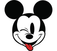 Sticker mural Disney Mickey Mouse noir, blanc et rouge - 612733 - 128 x 128 cm