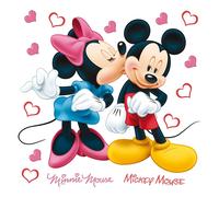 Sticker mural Disney Minnie & Mickey Mouse rose, rouge, bleu et jaune - 600216 - 30 x 30 cm