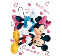 Sticker mural Disney Minnie & Mickey Mouse rose, rouge, jaune et bleu - 600200 - 65 x 85 cm