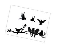 Sticker Mural en Acrylique Miroir Oiseaux Noir Auto-adhésif