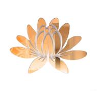 Sticker mural en acrylique pour décoration d'intérieur élégante et amovible en forme de fleur de lotus - Autocollant mural en vinyle pour salon, chambre à coucher, bureau - Murs lisses (doré)