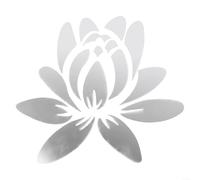 Sticker mural en acrylique sur le thème floral avec lotus en fleurs pour projets d'art mural résidentiel dans les maisons modernes (argent)