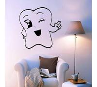 Sticker mural en forme de dent - Décoration murale - Dentiste - Clinique dentaire - 30 x 30 cm