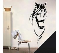 Sticker mural en forme de tête de cheval Noir