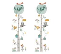 Sticker Mural en PVC Toise de Croissance Animaux Forêt 1 Set | Décalcomanie pour Chambre Bébé, Motif Animal de Dessin Animé Coloré, Imperméable Décoloration