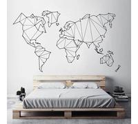 Sticker mural en vinyle avec carte abstraite du monde pour salon, chambre à coucher, fond de canapé, autocollant géographique de la Terre