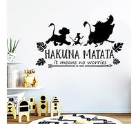 Sticker mural en vinyle avec citation de Hakuna Matata Means No Worries Animaux, 94 x 57 cm