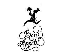 Sticker mural en vinyle Bon Appetit Cook Chef Citation Cuisine 32x53.6cm Art Mural Peinture Petit Noir