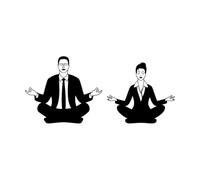 Sticker mural en vinyle Décor Employé de bureau Pause Relaxation Zen Méditation 28x61.2cm Peut modifier et ajouter des informations Petit Noir