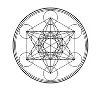 Sticker mural en vinyle géométrique en forme de cube de Métatron Sticker mural Alchimie Ligne Cercle Mandala-XL-114x114cm-Black
