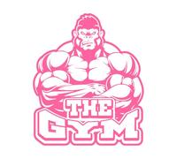 Sticker mural en vinyle noir pour décoration d'intérieur - Gym, gorille musclée forte, créer une atmosphère puissante, 68 x 54 cm